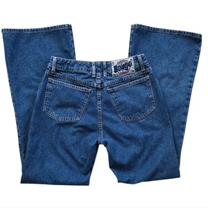 ​Bongo Vintage High Waisted Flare Leg Junior Size 9 Jeans Dark Wash Denim